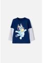 Camiseta De Bluey Azul Manga Larga Para Niño 2T A 6T 3T de BLUEY