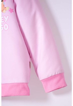 Chaqueta De Bluey Rosada Con Cierre Ajustable En Frente Para Niña 2T A 6T 4T