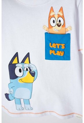 Camiseta De Bluey Blanca Manga Corta Para Niño 2T A 5T 3T