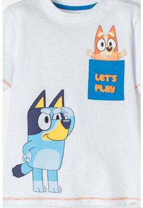 Camiseta De Bluey Blanca Manga Corta Para Niño 2T A 5T 2T
