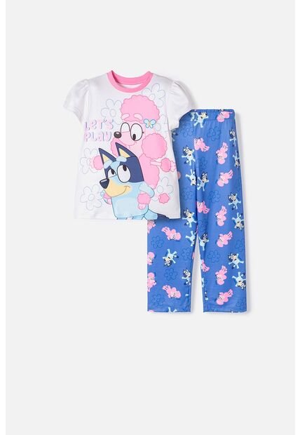 Pijama De Bluey Multicolor De Pantalón Largo Para Niña 2T A 6T 3T