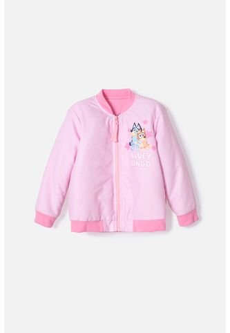 Chaqueta De Bluey Rosada Con Cierre Ajustable En Frente Para Niña 2T A 6T 3T BLUEY