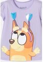 Camiseta De Bluey Lila Estampada En Frente Para Niña 2T A 6T 5T de BLUEY