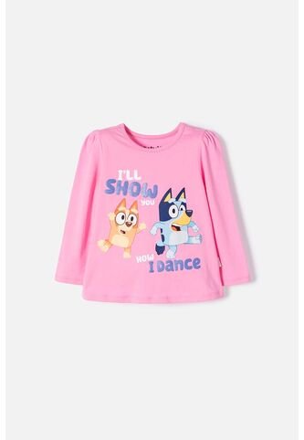 Camiseta De Bluey Rosada Manga Larga Para Niña 2T A 6T 2T BLUEY