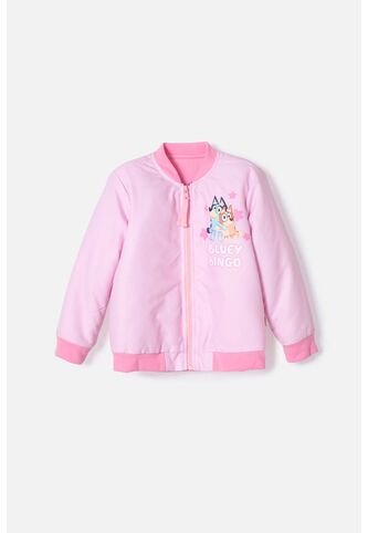 Chaqueta De Bluey Rosada Con Cierre Ajustable En Frente Para Niña 2T A 6T 4T BLUEY