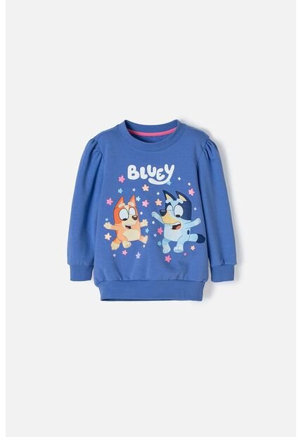 Buzo De Bluey Azul De Diseño Cerrado Para Niña 2T A 6T 3T