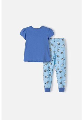 Pijama De Bluey Multicolor Manga Corta Para Niña 2T A 6T 3T