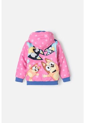 Chaqueta De Bluey Rosada Y Azul Con Capucha Para Niña 2T A 6T 4T