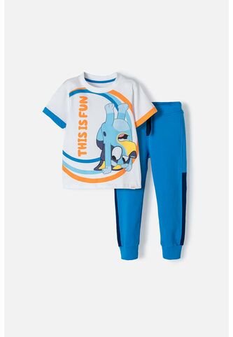 Conjunto De Bluey Azul Y Blanco De Pantalón Largo Para Niño 2T A 6T 4T BLUEY