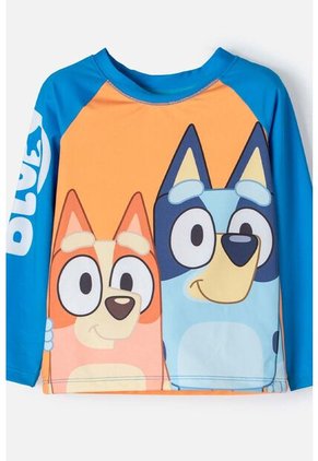 Conjunto De Baño De Bluey Azul Y Naranja Manga Larga Para Niño 2T A 6T 2T