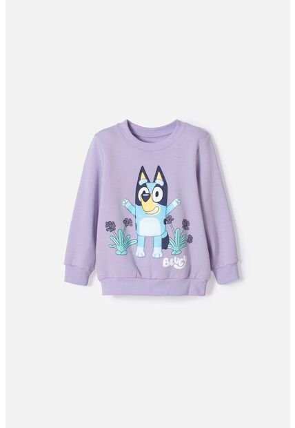 Buzo De Bluey Lila De Diseño Cerrado Para Niña 2T A 6T 3T