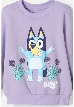 Buzo De Bluey Lila De Diseño Cerrado Para Niña 2T A 6T 3T