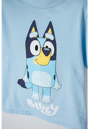 Camiseta De Bluey Manga Corta Azul Unisex 2T A 6T 5T