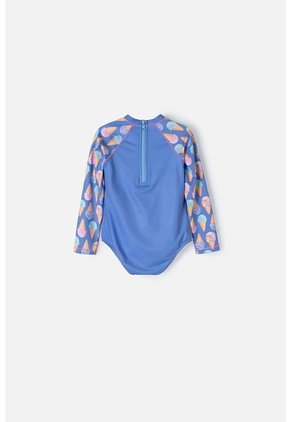 Vestido De Baño De Bluey Multicolor Manga Larga Para Niña 2T A 6T 3T