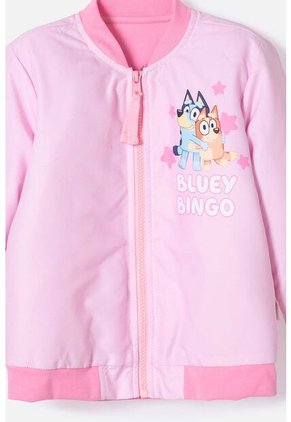 Chaqueta De Bluey Rosada Con Cierre Ajustable En Frente Para Niña 2T A 6T 3T