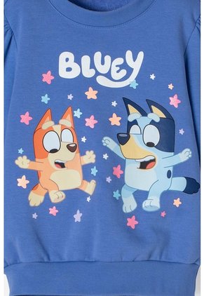 Buzo De Bluey Azul De Diseño Cerrado Para Niña 2T A 6T 5T