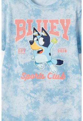 Camiseta De Bluey Manga Corta Azul Para Niño De 2T A 6T 5T