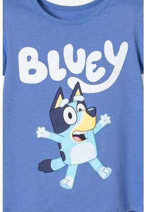 Camiseta De Bluey Manga Corta Azul Para Niña 2T A 6T 2T
