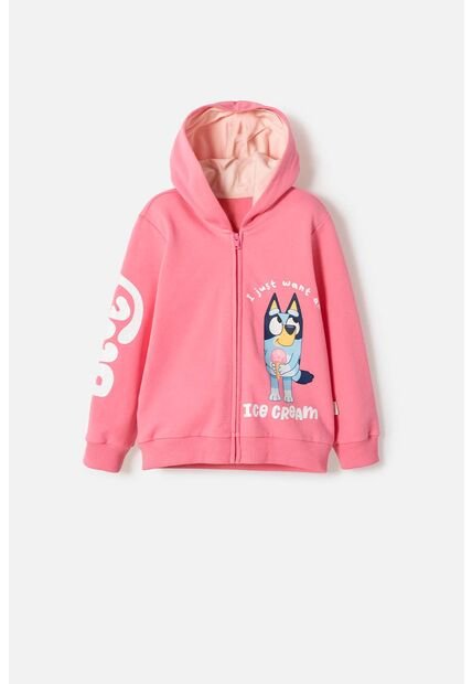 Buzo De Bluey Rosado De Diseño Abierto Para Niña 2T A 6T 4T