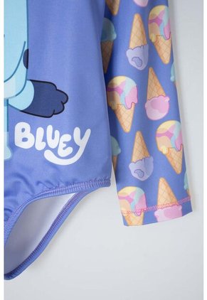 Vestido De Baño De Bluey Multicolor Manga Larga Para Niña 2T A 6T 3T