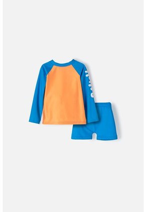 Conjunto De Baño De Bluey Azul Y Naranja Manga Larga Para Niño 2T A 6T 3T