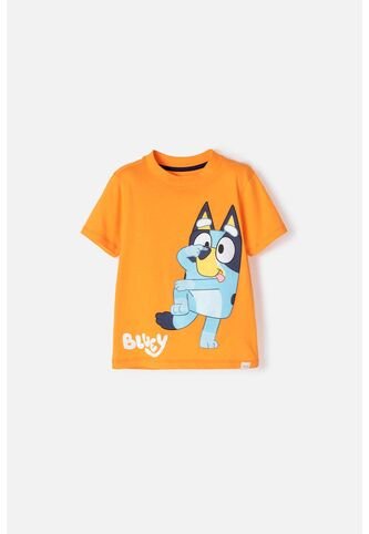 Camiseta De Bluey Naranja Manga Corta Para Niño 2T A 6T 2T BLUEY
