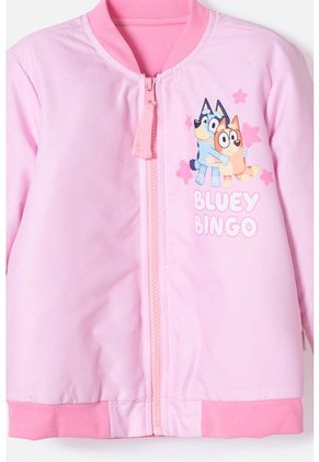 Chaqueta De Bluey Rosada Con Cierre Ajustable En Frente Para Niña 2T A 6T 2T
