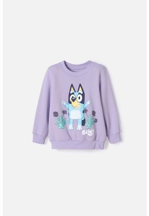 Buzo De Bluey Lila De Diseño Cerrado Para Niña 2T A 6T 3T