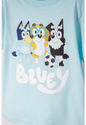 Camiseta De Bluey Azul Manga Corta Para Niño 2T A 6T 2T