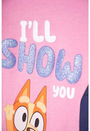 Camiseta De Bluey Rosada Manga Larga Para Niña 2T A 6T 3T