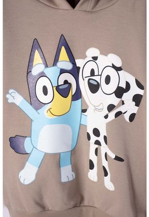 Buzo De Bluey Taupe Con Capucha Para Niño 2T A 6T 3T