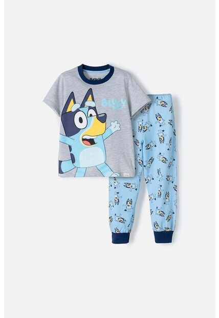 Pijama De Bluey Azul Y Gris Maga Corta Para Niño 2T A 6T 3T