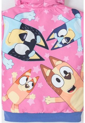 Chaqueta De Bluey Rosada Y Azul Con Capucha Para Niña 2T A 6T 4T
