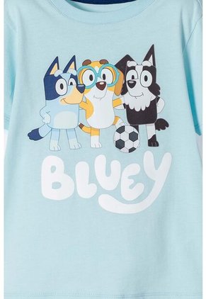 Camiseta De Bluey Azul Manga Corta Para Niño 2T A 6T 3T