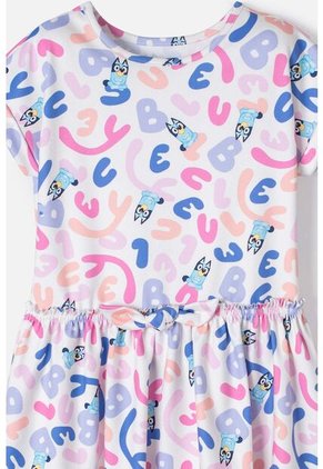 Vestido De Bluey Multicolor Manga Corta Para Niña 2T A 6T 3T