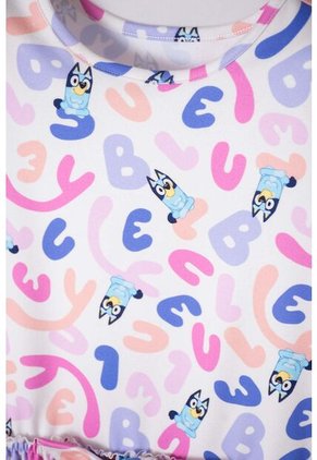 Vestido De Bluey Multicolor Manga Corta Para Niña 2T A 6T 3T