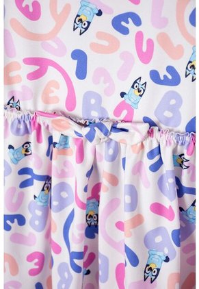Vestido De Bluey Multicolor Manga Corta Para Niña 2T A 6T 3T