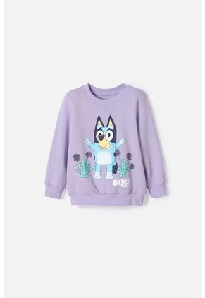 Buzo De Bluey Lila De Diseño Cerrado Para Niña 2T A 6T 3T