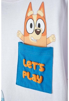 Camiseta De Bluey Blanca Manga Corta Para Niño 2T A 5T 5T