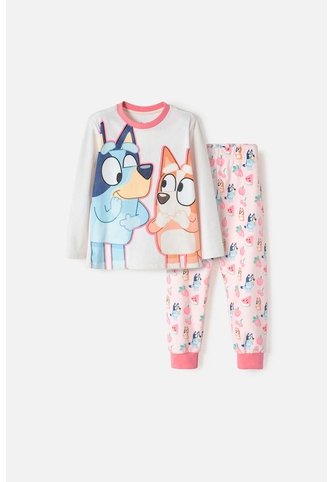 Pijama De Bluey Multicolor Tela Tipo Fleece Para Niña 2T A 6T 5T BLUEY