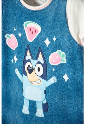 Vestido De Bluey Multicolor Corto Para Niña 2T A 6T 2T