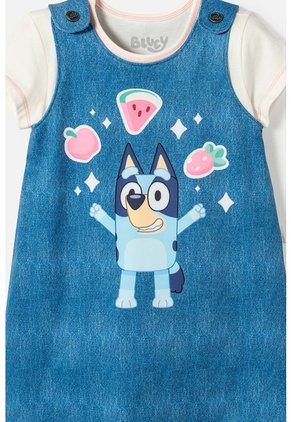 Vestido De Bluey Multicolor Corto Para Niña 2T A 6T 2T