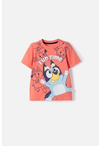 Camiseta De Bluey Manga Corta Salmon Para Niño 2T A 6T 3T BLUEY