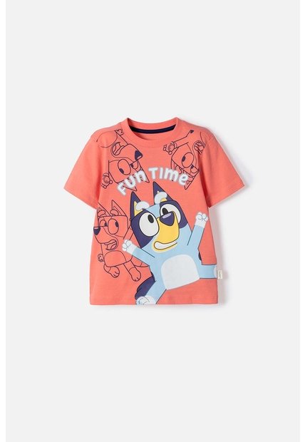 Camiseta De Bluey Manga Corta Salmon Para Niño 2T A 6T 3T