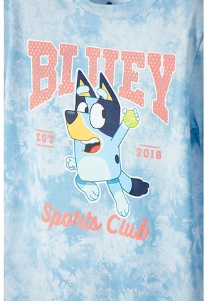 Camiseta De Bluey Manga Corta Azul Para Niño De 2T A 6T 3T