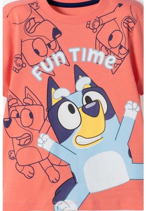 Camiseta De Bluey Manga Corta Salmon Para Niño 2T A 6T 3T