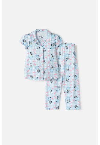 Pijama De Bluey Multicolor De Pantalón Largo Para Niña 2T A 6T 3T BLUEY