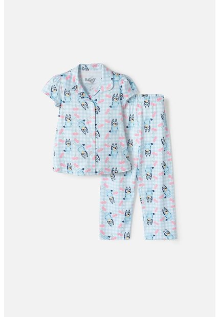 Pijama De Bluey Multicolor De Pantalón Largo Para Niña 2T A 6T 3T
