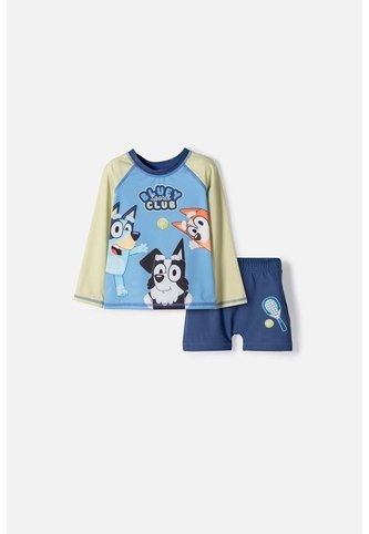 Conjunto De Baño De Bluey Azul Manga Larga Para Niño 2T A 6T 2T BLUEY