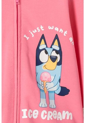 Buzo De Bluey Rosado De Diseño Abierto Para Niña 2T A 6T 2T